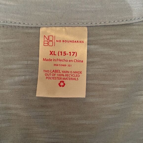 Ladies XL light blue No Boundaries half button down top. - Picture 6 of 7